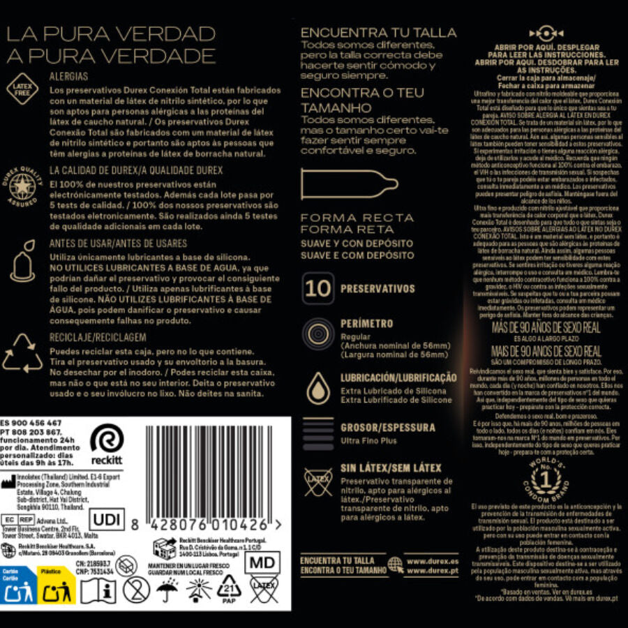 Durex Connexion Totale XL Ultra Fine Plus sans Latex 10 Unités (vue 5)