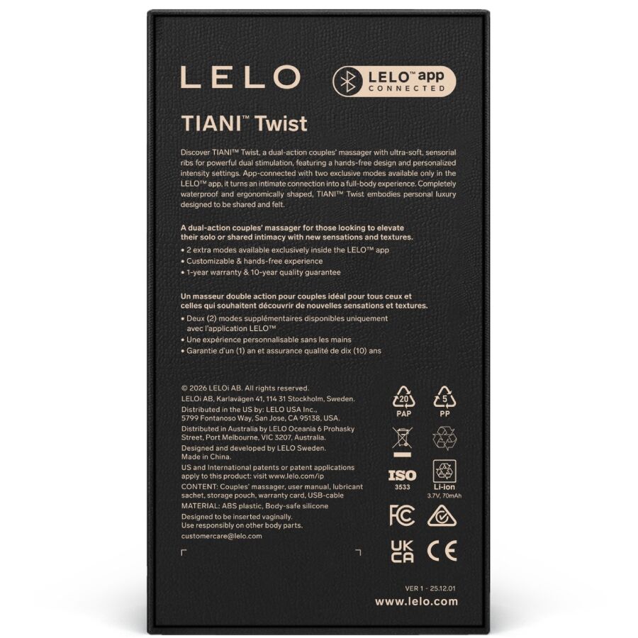 Lelo Tiani Twist Couples Vibrateur en Mousse (vue 4)