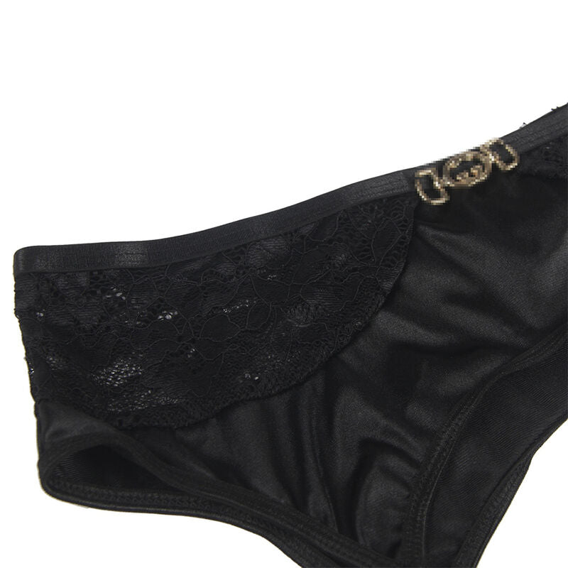 Subblime Lot 3 Pièces Soutien-gorge + String + Jarretière Dentelle Noir L/xl (vue 8)