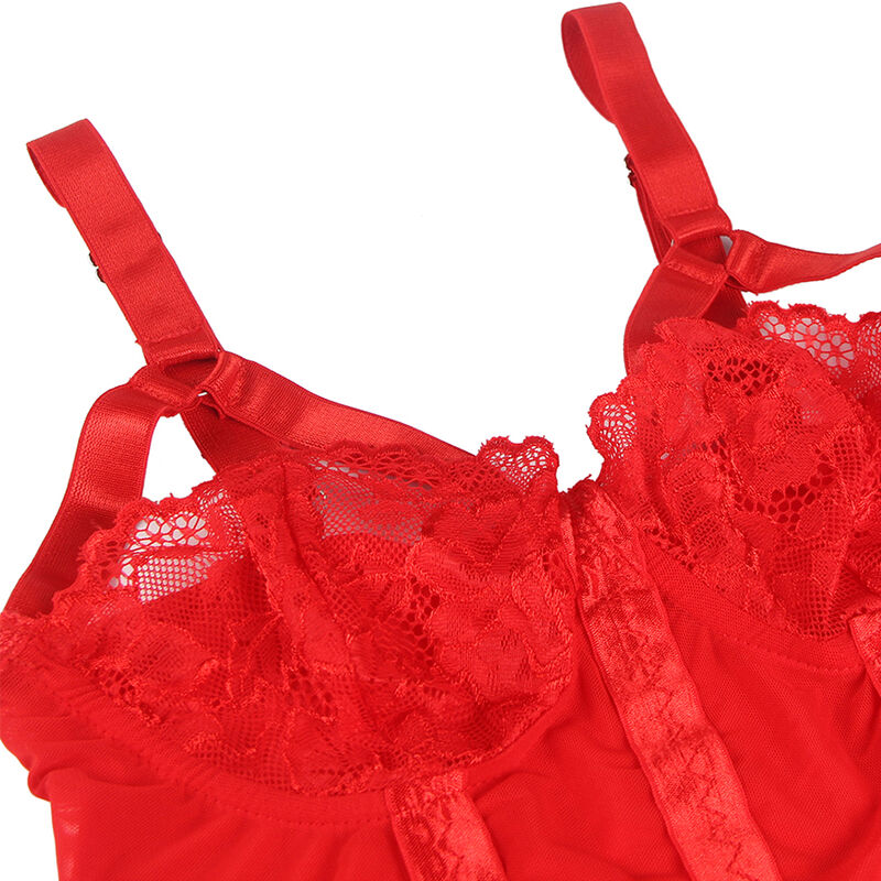 Subblime Teddy avec Jarretière Détail Poitrine Rouge S/m (vue 6)