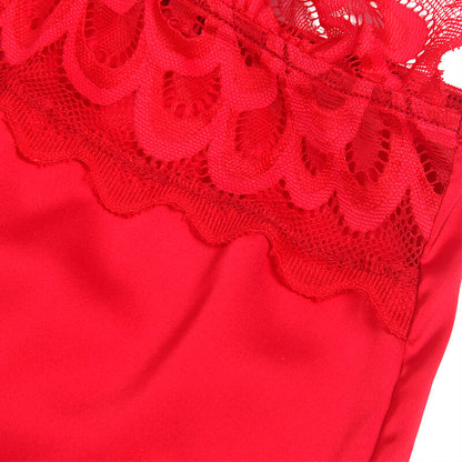 Subblime Babydoll en Satin avec Dentelle Rouge S/m (vue 7)