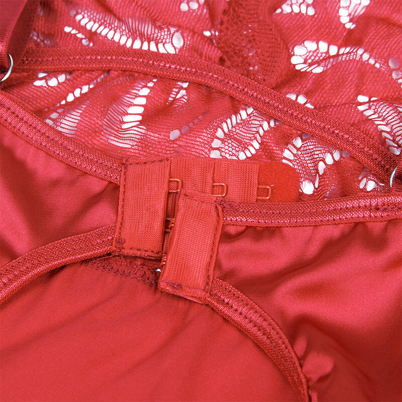 Subblime Babydoll en Satin avec Dentelle Rouge S/m (vue 11)