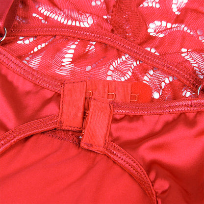 Subblime Babydoll en Satin avec Dentelle Rouge S/m (vue 11)