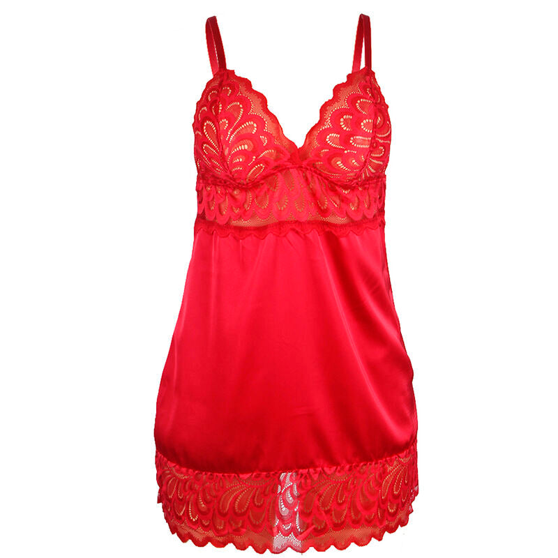 Subblime Babydoll en Satin avec Dentelle Rouge S/m (vue 4)