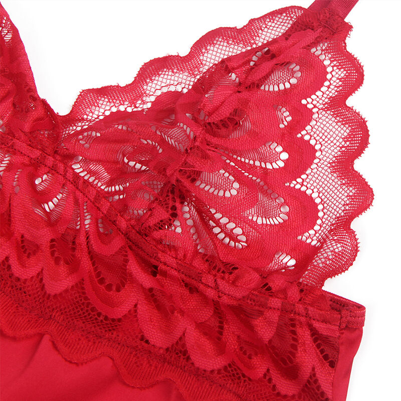 Subblime Babydoll en Satin avec Dentelle Rouge S/m (vue 8)