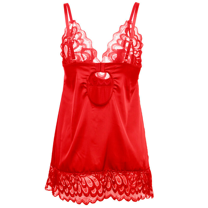Subblime Babydoll en Satin avec Dentelle Rouge S/m (vue 5)
