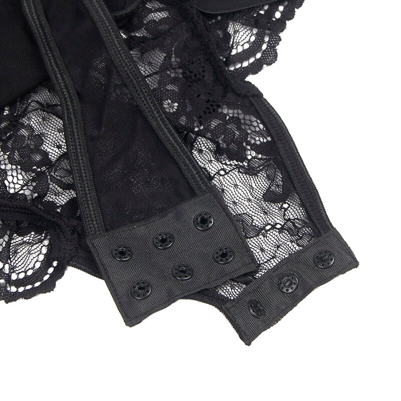 Subblime Teddy avec Jarretière avec Détail Dentelle et Bandes Noir L/xl (vue 5)