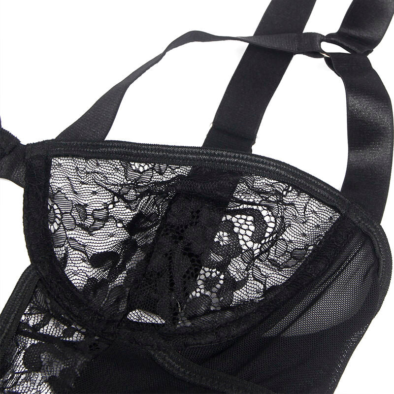 Subblime Teddy avec Jarretière avec Détail Dentelle et Bandes Noir L/xl (vue 7)