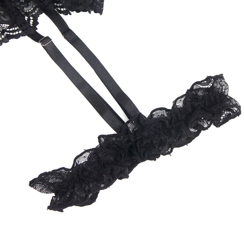 Subblime Teddy avec Jarretière avec Détail Dentelle et Bandes Noir L/xl (vue 6)