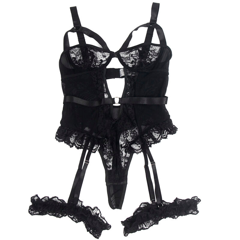 Subblime Teddy avec Jarretière avec Détail Dentelle et Bandes Noir L/xl (vue 4)