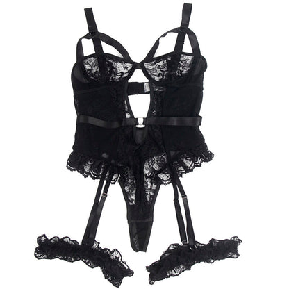 Subblime Teddy avec Jarretière avec Détail Dentelle et Bandes Noir L/xl (vue 4)