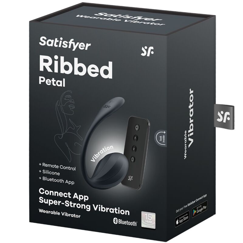 Satisfyer Ribbed Petal Télécommande de Stimulateur de Point G Noir Application Gratuite (vue 7)