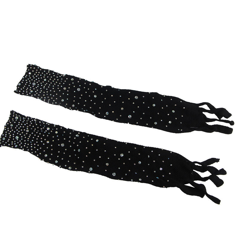 Subblime Bodystocking Resille avec Gants et Diamants Noir Taille Unique (vue 5)