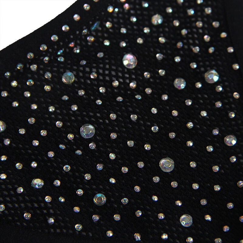 Subblime Bodystocking Resille avec Gants et Diamants Noir Taille Unique (vue 9)