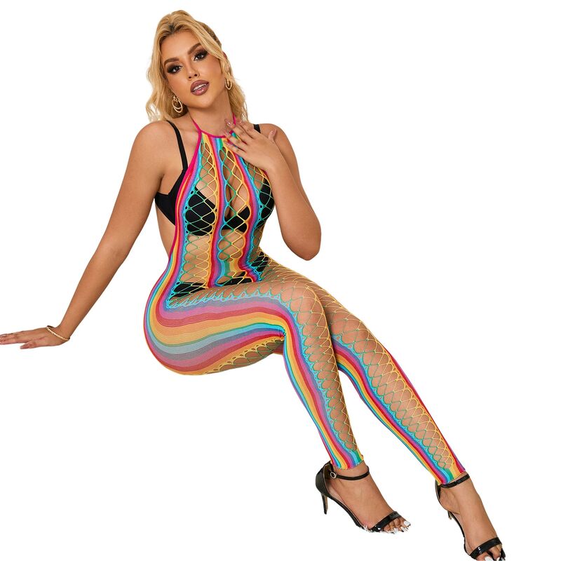 Subblime Bodystocking Col Dos Nu en Maille Arc-en-ciel Xs/m (vue 5)