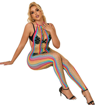 Subblime Bodystocking Col Dos Nu en Maille Arc-en-ciel Xs/m (vue 5)