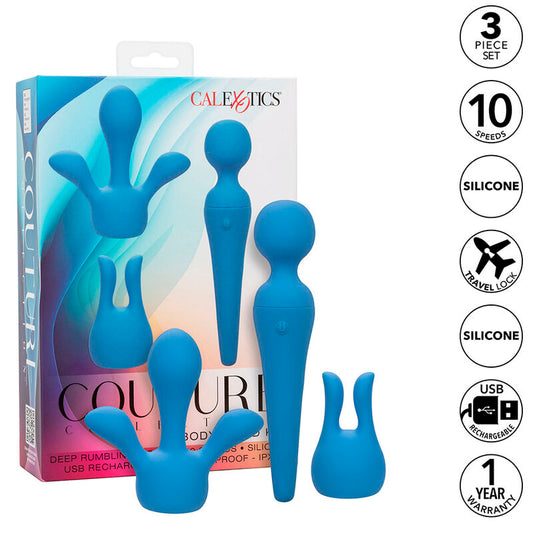 CalExotics Couture Kit Vibrateur Wand 10 Vibrations Bleu