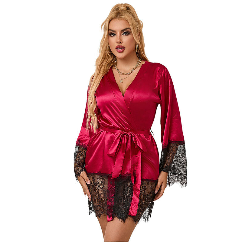 Subblime Pyjama Dentelle Élégant + String Rouge L/xl