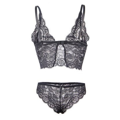 Subblime Chemisier de Nuit en Soie et Dentelle + Culotte Noire S/m (vue 7)