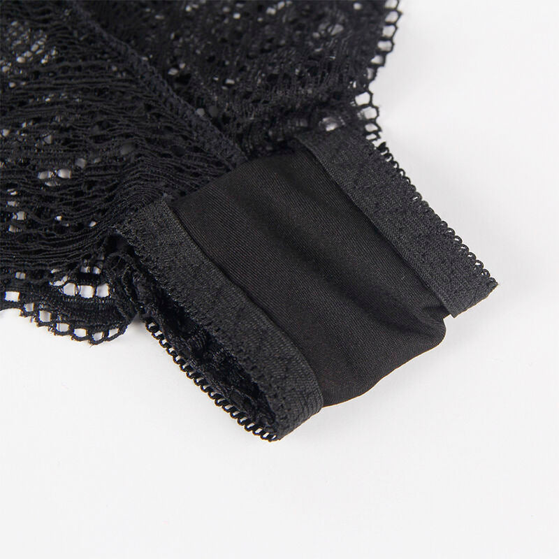 Subblime Chemisier de Nuit en Soie et Dentelle + Culotte Noire S/m (vue 10)