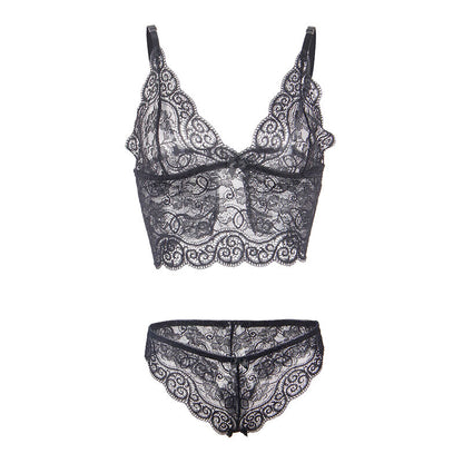 Subblime Chemisier de Nuit en Soie et Dentelle + Culotte Noire S/m (vue 8)