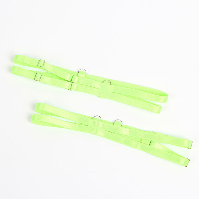 Subblime Ensemble Soutien-gorge avec Lignes Dentelle et Jarretelle Vert et Bleu L/xl (vue 11)