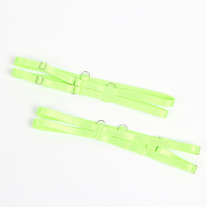 Subblime Ensemble Soutien-gorge avec Lignes Dentelle et Jarretelle Vert et Bleu L/xl (vue 11)