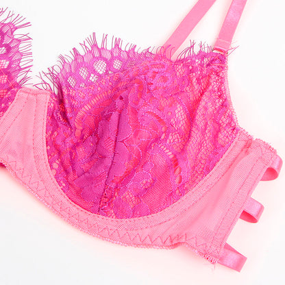 Subblime Ensemble Soutien-gorge avec Dentelle et Liens Jarretelles Rose et Violet S/m (vue 10)