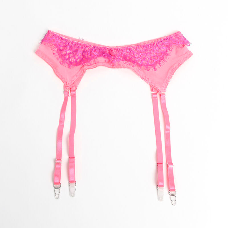 Subblime Ensemble Soutien-gorge avec Dentelle et Liens Jarretelles Rose et Violet S/m (vue 13)