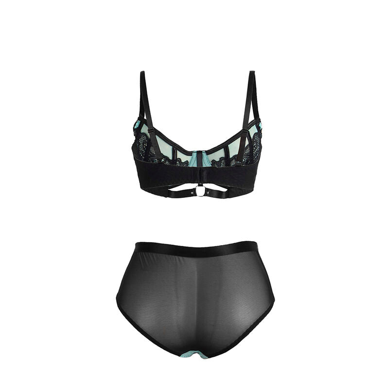Subblime Ensemble Soutien-gorge en Cuir Verni Vert avec Fermeture Éclair S/m (vue 6)