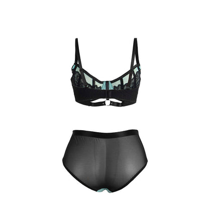 Subblime Ensemble Soutien-gorge en Cuir Verni Vert avec Fermeture Éclair S/m (vue 6)