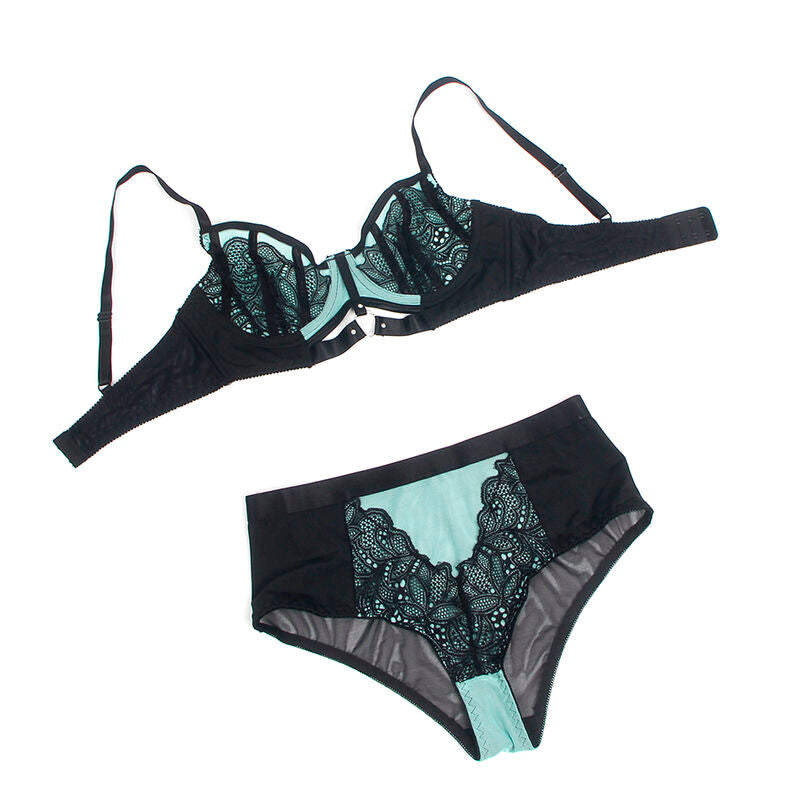 Subblime Ensemble Soutien-gorge en Cuir Verni Vert avec Fermeture Éclair S/m (vue 7)