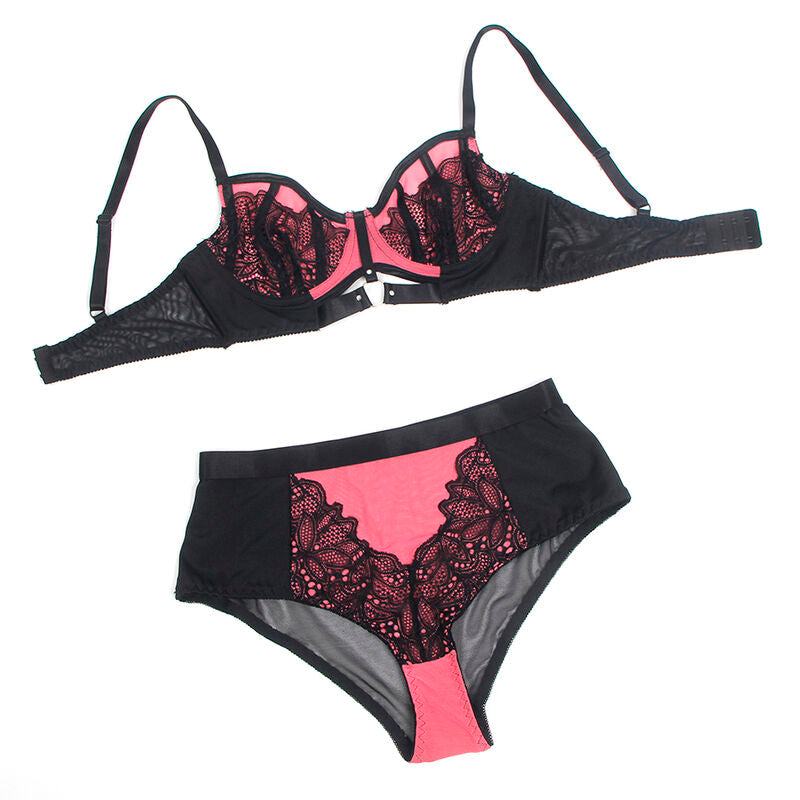 Subblime Ensemble Soutien-gorge en Cuir Verni Rose avec Fermeture Éclair S/m (vue 6)