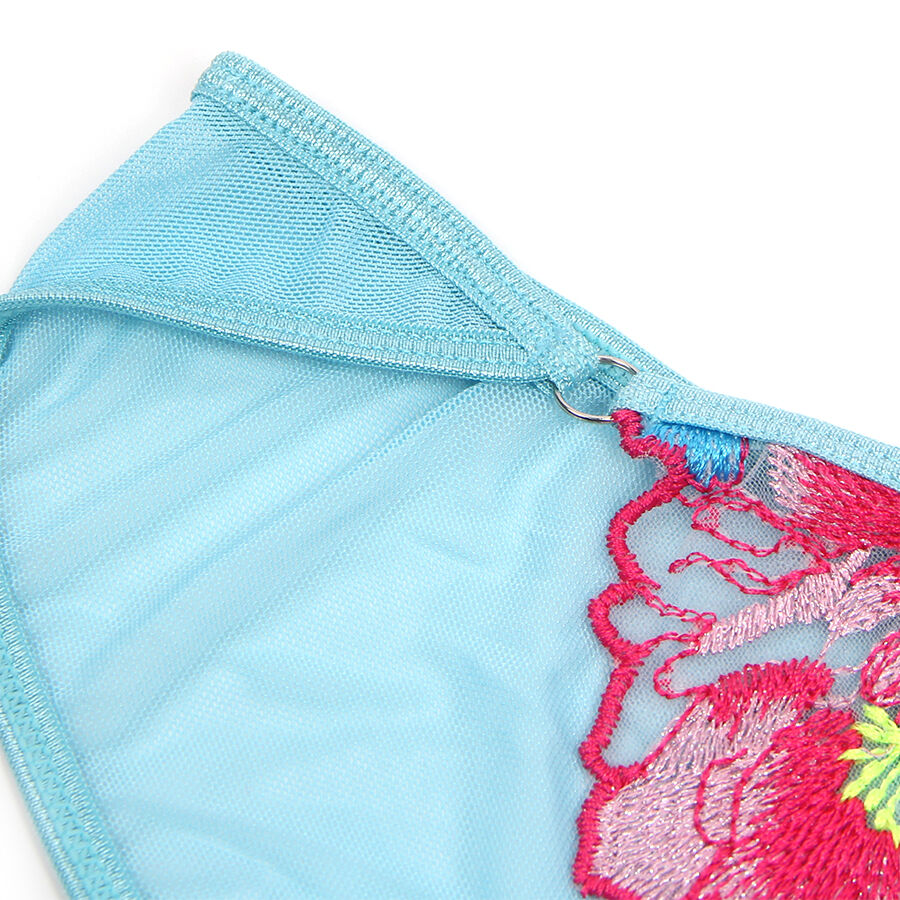 Subblime Ensemble Soutien-gorge et Porte-jarretelles Brodé Fleurs Rose L/xl (vue 7)