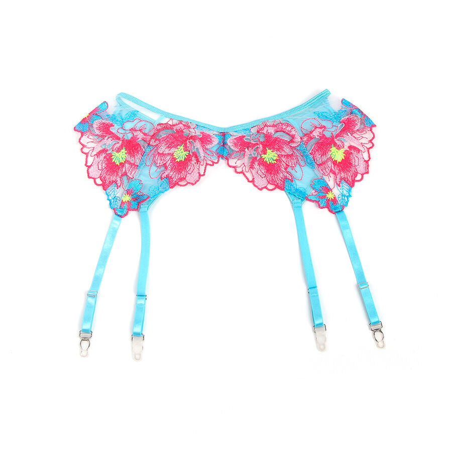 Subblime Ensemble Soutien-gorge et Porte-jarretelles Brodé Fleurs Rose L/xl (vue 8)