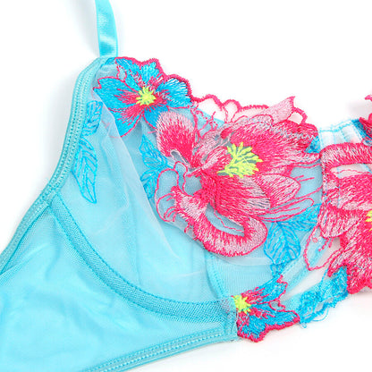 Subblime Ensemble Soutien-gorge et Porte-jarretelles Brodé Fleurs Rose L/xl (vue 6)