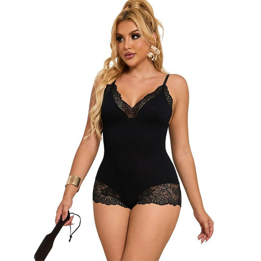 Subblime Teddy Détail Dentelle Florale Noir L/xl