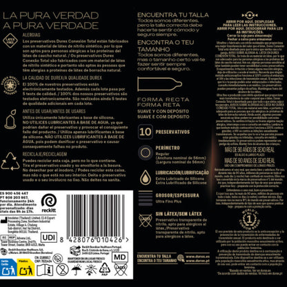 Durex Connexion Totale XL Ultra Fine Plus sans Latex 10 Unités (vue 5)