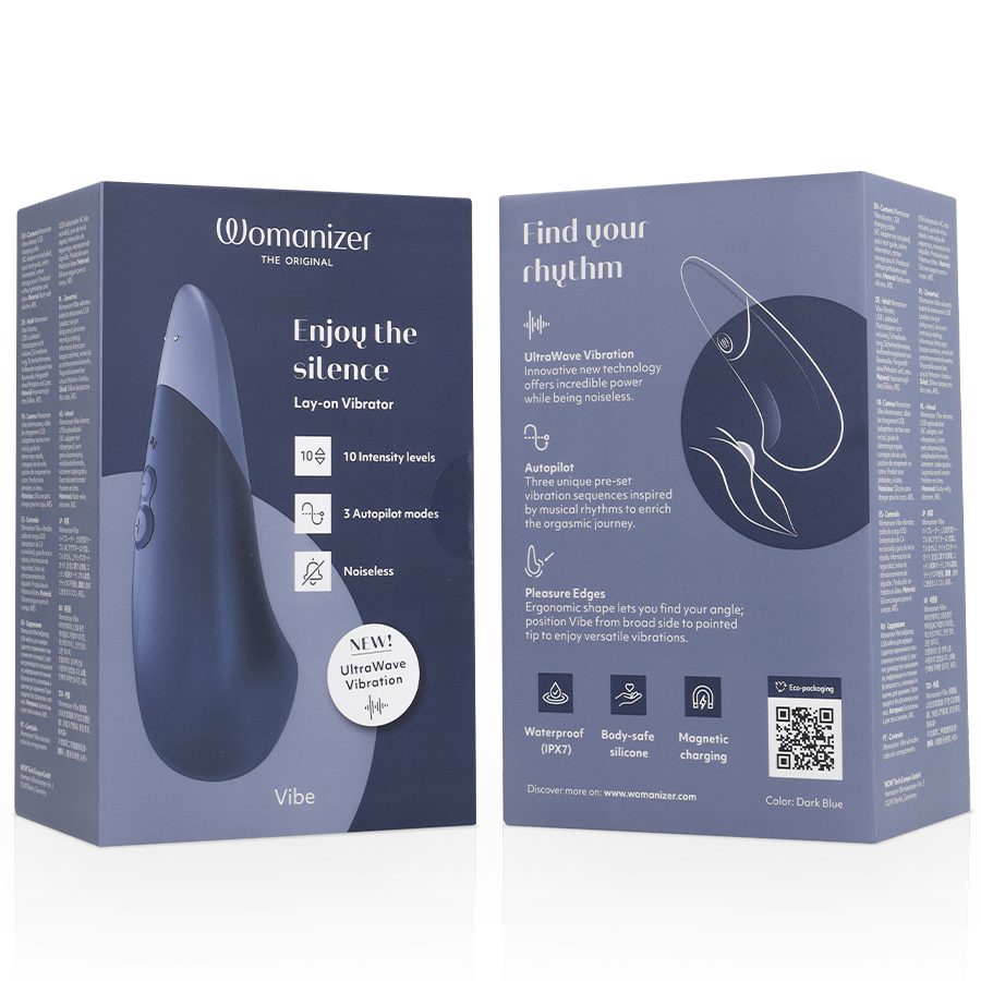 Womanizer Vibe Lay-on Vibrateur Silencieux Bleu Foncé (vue 7)