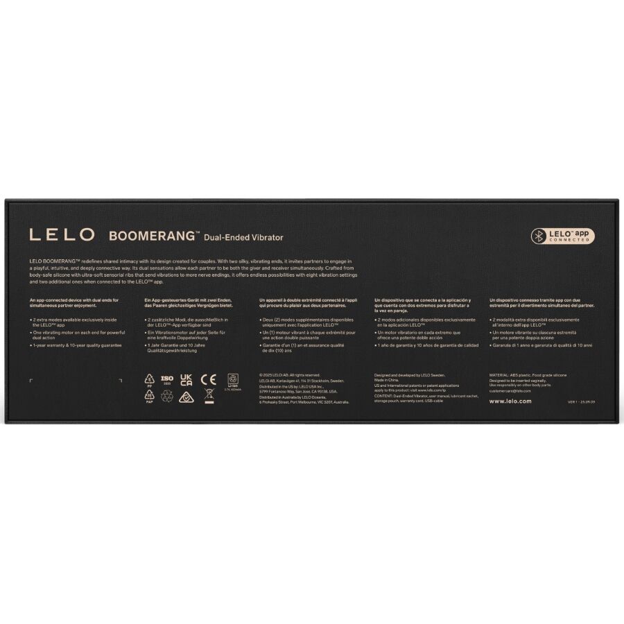 Lelo Boomerang Vibrateur Double Extension Rouge Corail (vue 5)