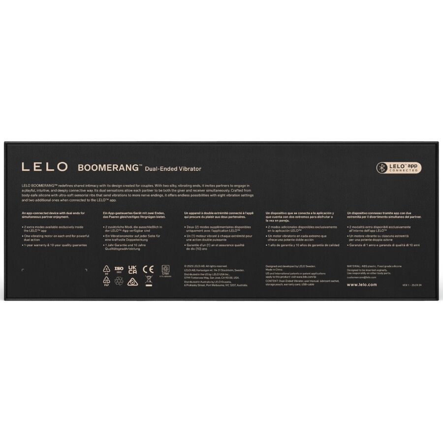 Lelo Boomerang Vibrateur à Double Extrémité Violet (vue 5)