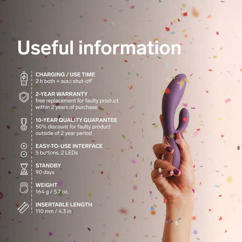 Lelo Ina Thrust Rabbit Vibrateur à Poussée Violet (vue 9)