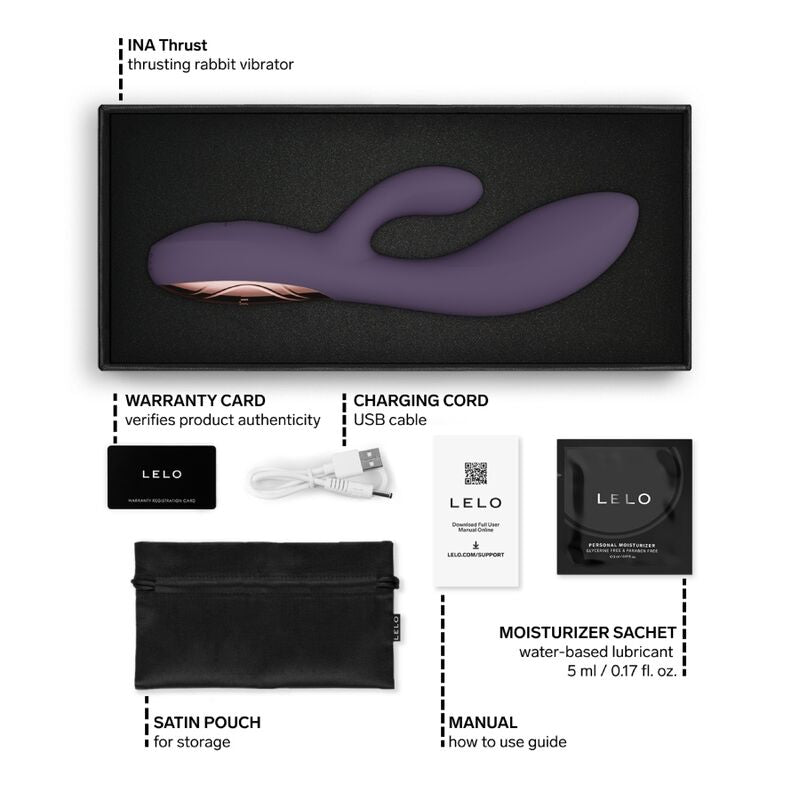 Lelo Ina Thrust Rabbit Vibrateur à Poussée Violet (vue 10)