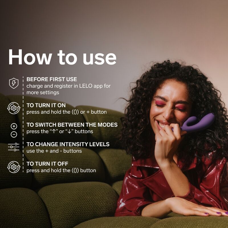 Lelo Ina Thrust Rabbit Vibrateur à Poussée Violet (vue 7)