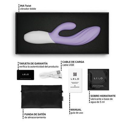 Lelo Ina Twist Double Vibrateur Lapin pour le Point G et le Clitoris Lavande (vue 6)