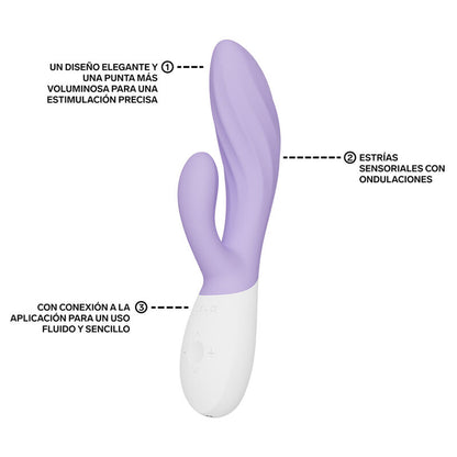 Lelo Ina Twist Double Vibrateur Lapin pour le Point G et le Clitoris Lavande (vue 3)