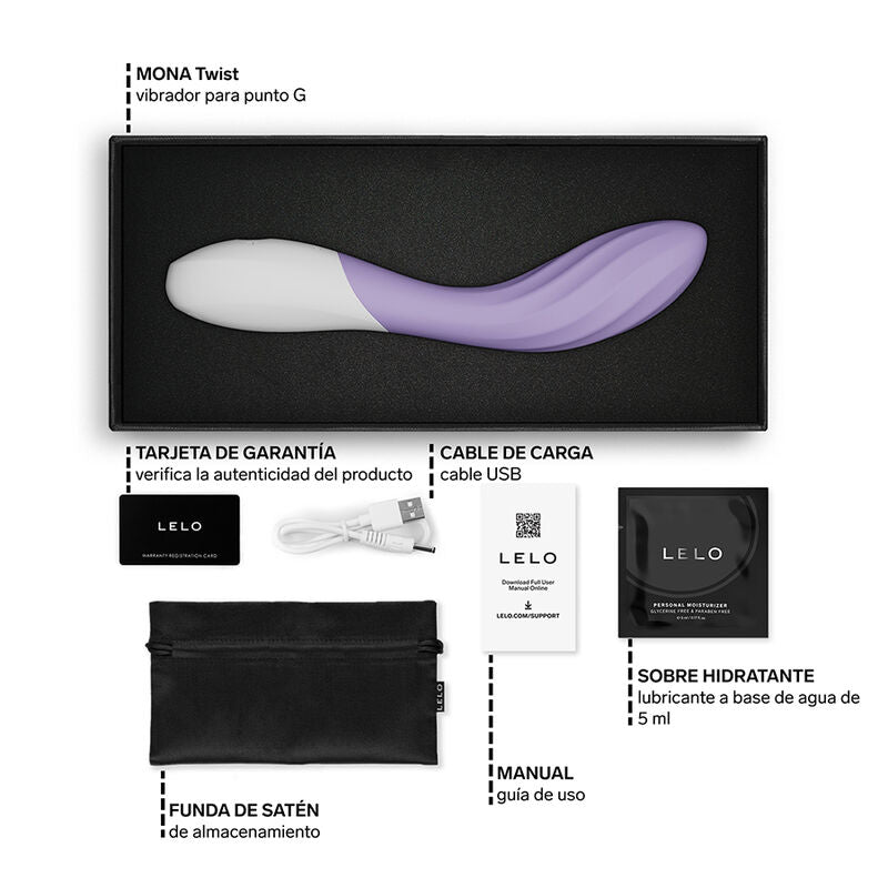 Lelo Mona Twist Vibrateur Point G Rechargeable Contrôlé par Application Lavande (vue 6)