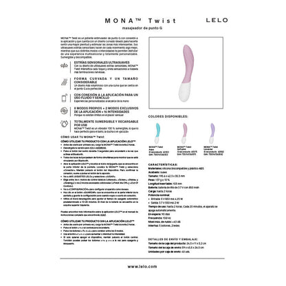 Lelo Mona Twist Vibrateur Point G Rechargeable Contrôlé par Application Lavande (vue 8)
