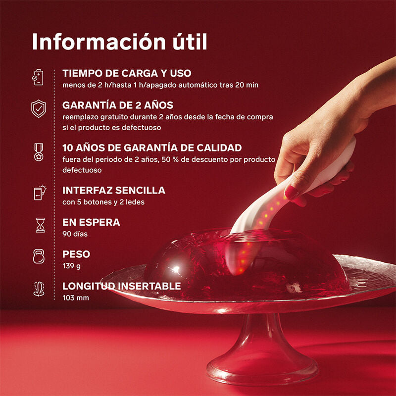 Lelo Mona Spectra Masseur Intime à Lumière Rouge Rechargeable Contrôlé par Application (vue 7)