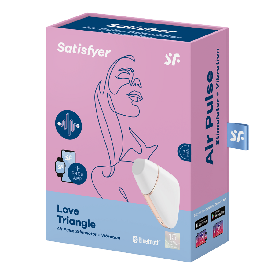 Satisfyer Stimulateur et Vibrateur Air Love Triangle Blanc (vue 7)
